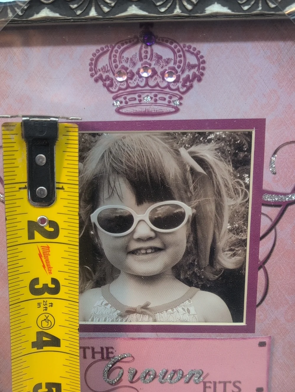 Decorative Pink Crown Photo Frame